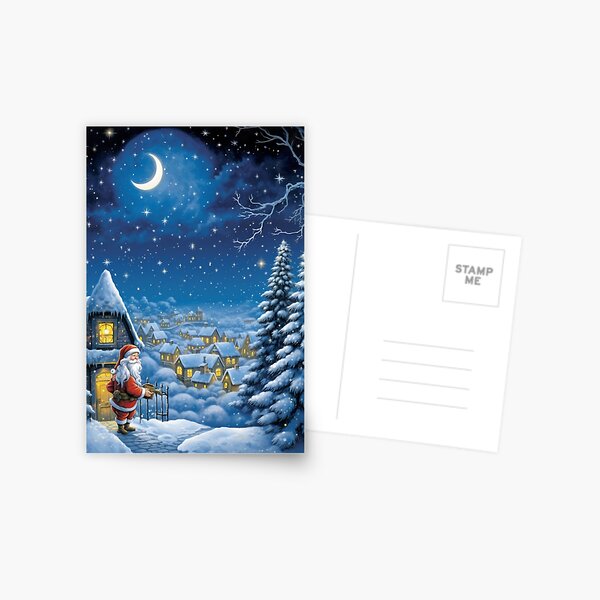 Item preview, Santa Claus And Winter Night designed and sold by SallieIrma.