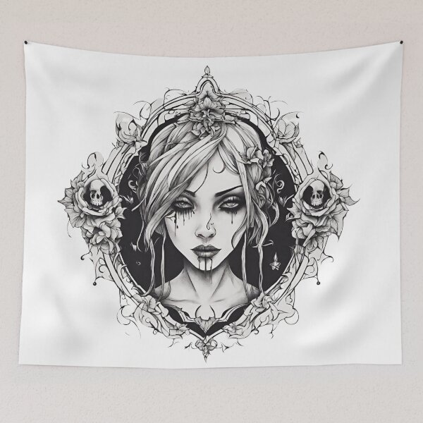 Item preview, Gothic Girl tattoo design  designed and sold by CyberArtistOne.