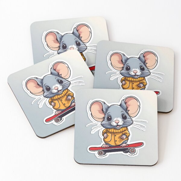 Item preview, Sticker style art mouse skateboard  designed and sold by WildLadyWood.