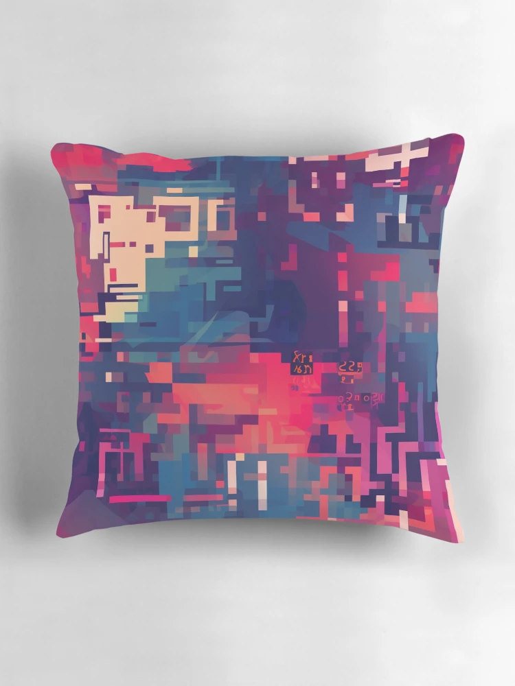 Thumbnail 3 of 4, Pillow, Digital Code Abstract Pattern designed and sold by SideSignal.