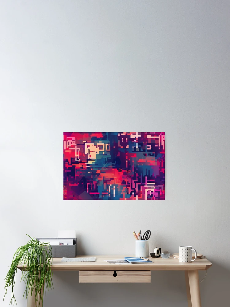 Thumbnail 2 of 3, Poster, Digital Code Abstract Pattern designed and sold by SideSignal.