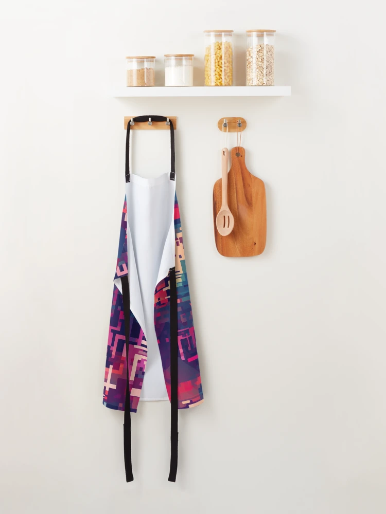 Thumbnail 2 of 6, Apron, Digital Code Abstract Pattern designed and sold by SideSignal.