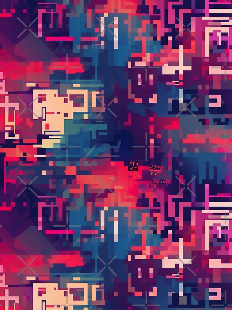 Thumbnail 3 of 3, Scarf, Digital Code Abstract Pattern designed and sold by SideSignal.
