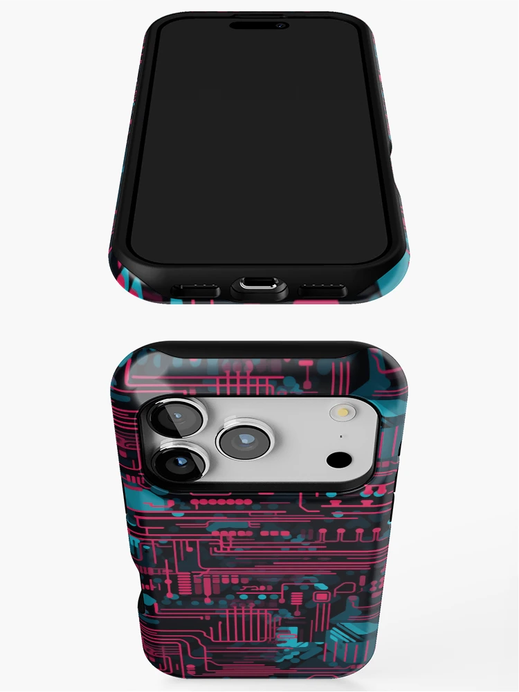 Thumbnail 3 of 4, iPhone Case, Digital Code Abstract Pattern designed and sold by SideSignal.