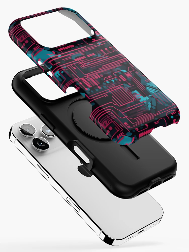 Thumbnail 2 of 4, iPhone Case, Digital Code Abstract Pattern designed and sold by SideSignal.