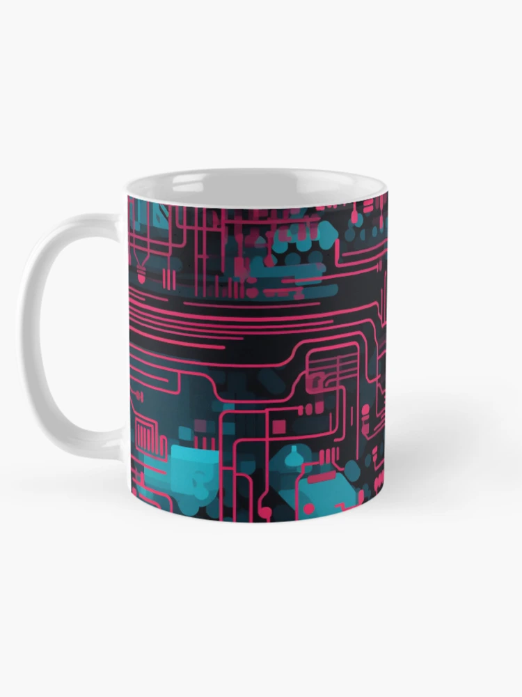 Thumbnail 5 of 6, Coffee Mug, Digital Code Abstract Pattern designed and sold by SideSignal.