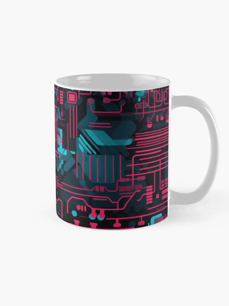 Thumbnail 3 of 6, Coffee Mug, Digital Code Abstract Pattern designed and sold by SideSignal.