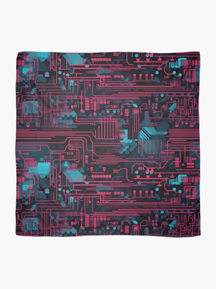 Thumbnail 2 of 3, Scarf, Digital Code Abstract Pattern designed and sold by SideSignal.