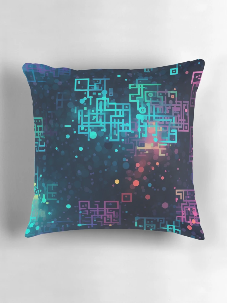 Thumbnail 3 of 4, Pillow, Digital Code Abstract Pattern designed and sold by SideSignal.