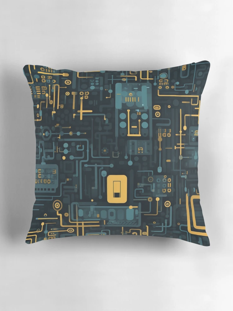 Thumbnail 3 of 4, Pillow, Digital Code Abstract Pattern designed and sold by SideSignal.
