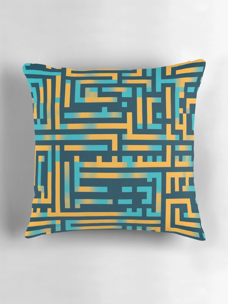 Thumbnail 3 of 4, Pillow, Digital Code Abstract Pattern designed and sold by SideSignal.