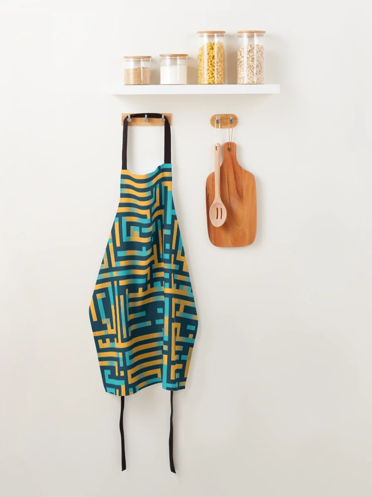 Thumbnail 4 of 6, Apron, Digital Code Abstract Pattern designed and sold by SideSignal.