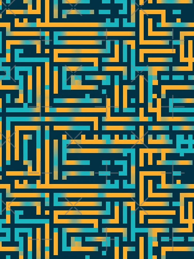 Thumbnail 3 of 3, Scarf, Digital Code Abstract Pattern designed and sold by SideSignal.