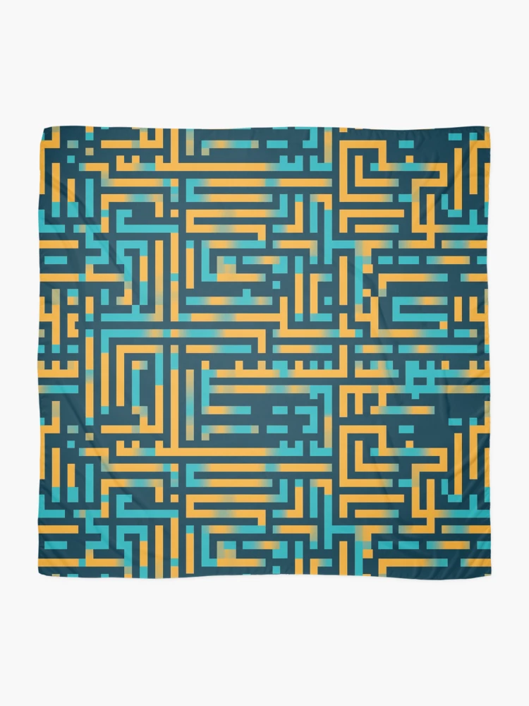 Thumbnail 2 of 3, Scarf, Digital Code Abstract Pattern designed and sold by SideSignal.