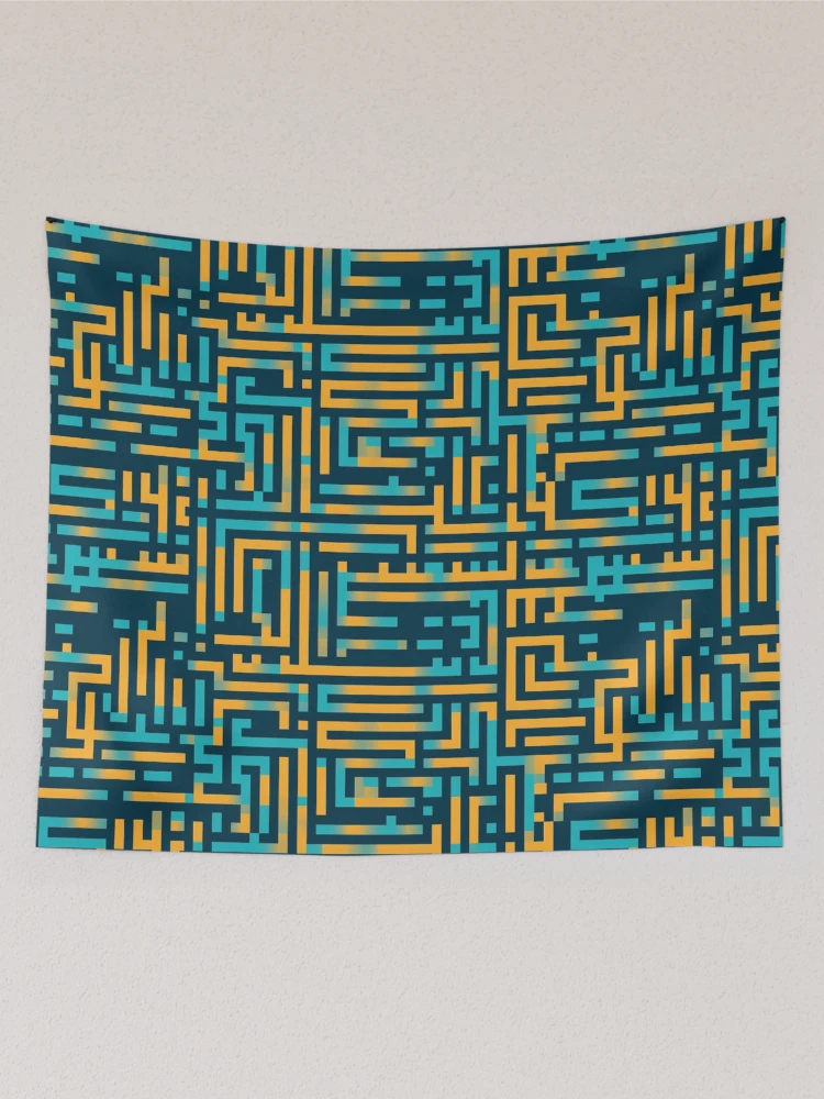 Thumbnail 2 of 3, Tapestry, Digital Code Abstract Pattern designed and sold by SideSignal.