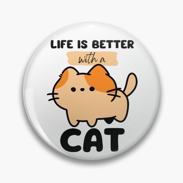 Item preview, cute cartoon cat life is better with a cat  designed and sold by PellSilversmith.