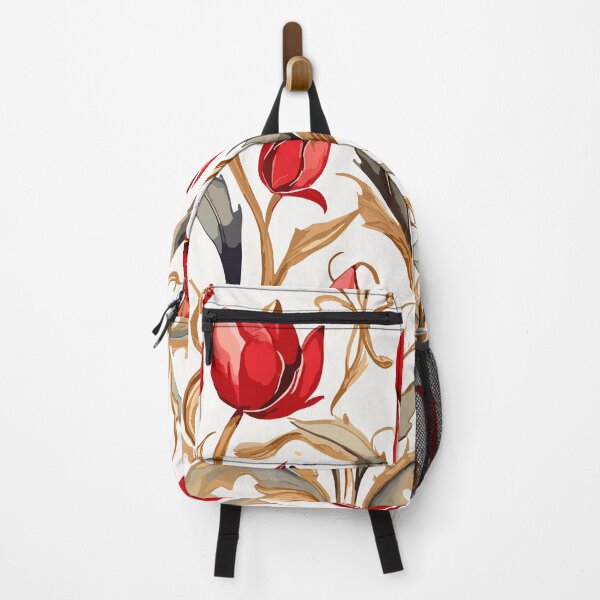 Item preview, Red Gold Turkish Tulips Ottoman Pattern on White designed and sold by GraphicsClub.