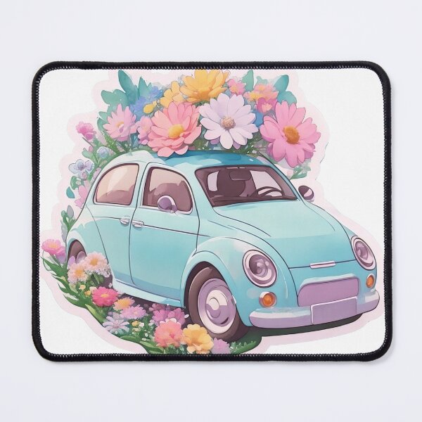 Item preview, Retro Car Fantasy Sticker: 3D Vector Art with Floral Splash and 4K Detail (68) designed and sold by WASjourney.