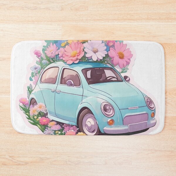 Item preview, Retro Car Fantasy Sticker: 3D Vector Art with Floral Splash and 4K Detail (68) designed and sold by WASjourney.