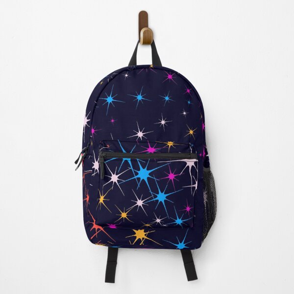 Item preview, Colorful sparking firework. Christmas vector pattern of bright sparkling magical neon multi-colored particles, sparks and stars shining with special light on dark background. 020121 designed and sold by NataliaVVV.