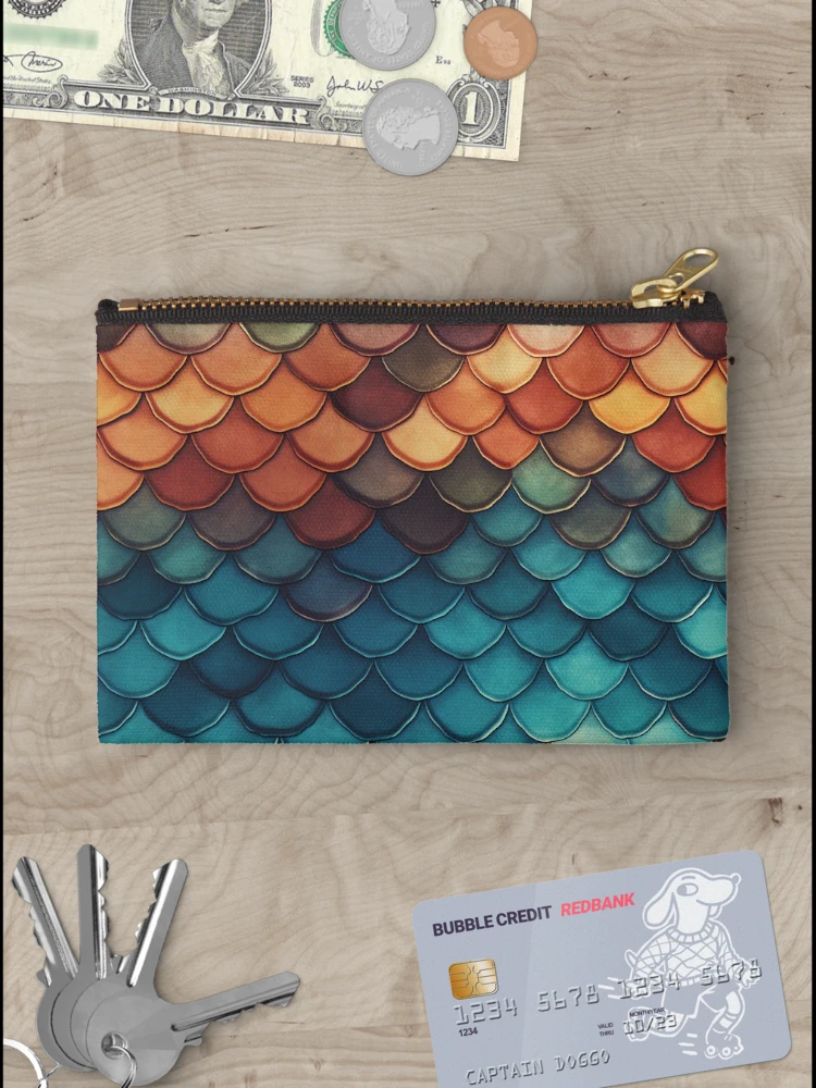 Thumbnail 3 of 4, Zipper Pouch, Fishscales Pattern designed and sold by SideSignal.