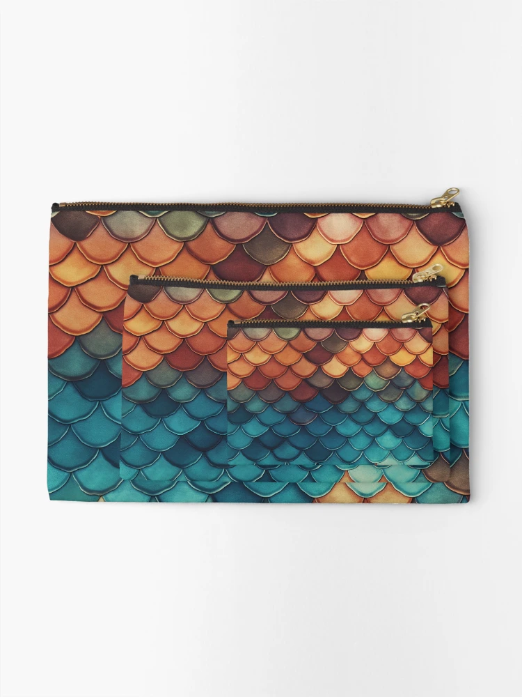 Thumbnail 2 of 4, Zipper Pouch, Fishscales Pattern designed and sold by SideSignal.