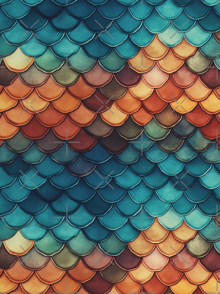 Thumbnail 3 of 3, Scarf, Fishscales Pattern designed and sold by SideSignal.