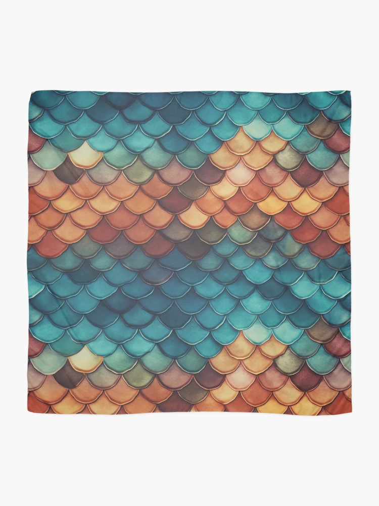 Thumbnail 2 of 3, Scarf, Fishscales Pattern designed and sold by SideSignal.