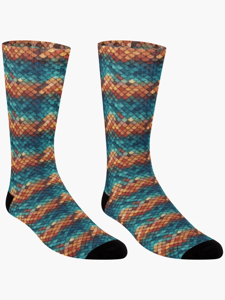 Thumbnail 3 of 5, Socks, Fishscales Pattern designed and sold by SideSignal.