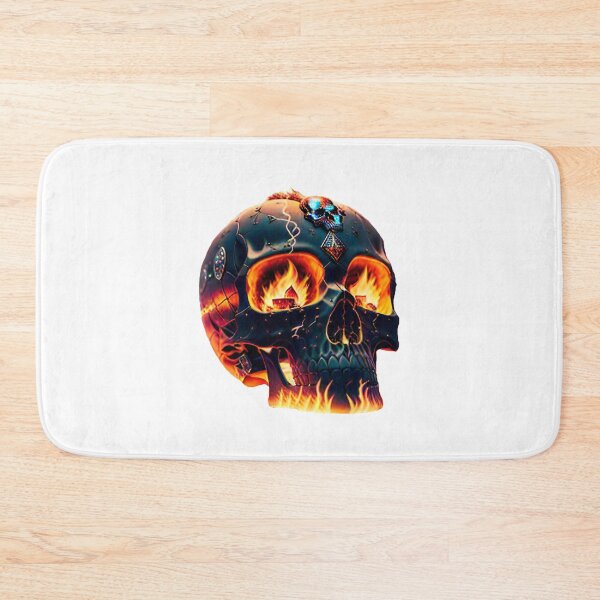 Item preview, Black flaming skull designed and sold by MadinaFatt.