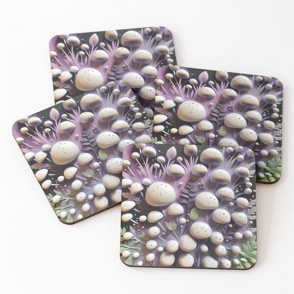 Item preview, Realistic delicate 3D wild leaves and mushrooms- expressive botanical pattern. designed and sold by My-fake-places.