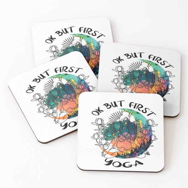 Item preview, Yoga Serenity: Ok, But First Yoga" designed and sold by Anastasiia Yurevych.