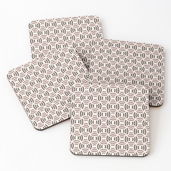 Item preview, Taupe Mocha Ivory Arcs Stacked Halves Mid-Century Shapes Geometrical Abstract Pattern  designed and sold by PenguinForests.