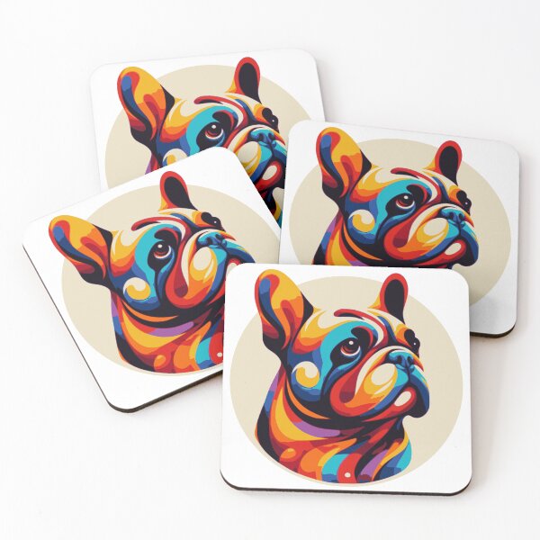 Item preview, Colorful French Bulldog in Abstract Portrait designed and sold by mawlik.