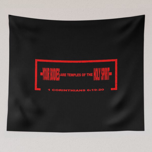 Item preview, 1 Corinthians 6:19-20 - your bodies are temples of the Holy Spirit | bible verse | scripture verse | Christian workout- cross format in red designed and sold by ZechJohnRB.