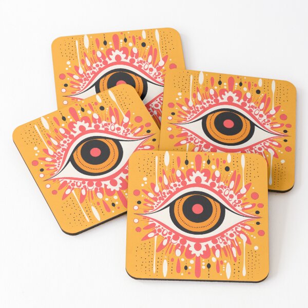 Item preview, Yellow Abstract and Modern Evil Eye Funky Illustration designed and sold by GulDesignCo.