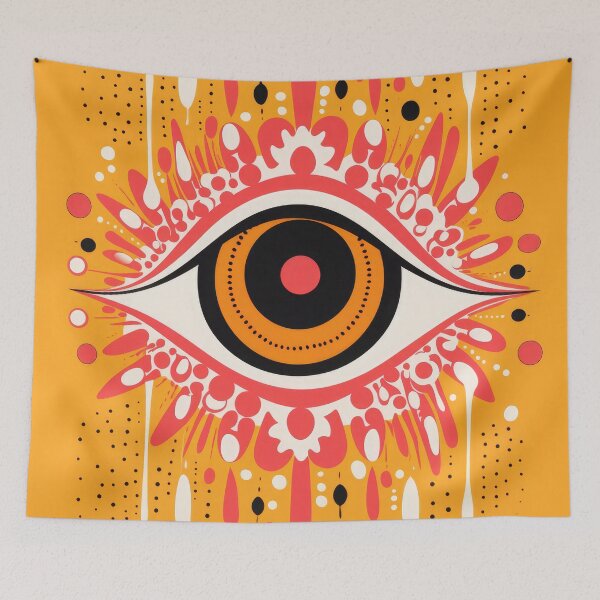 Item preview, Yellow Abstract and Modern Evil Eye Funky Illustration designed and sold by GulDesignCo.