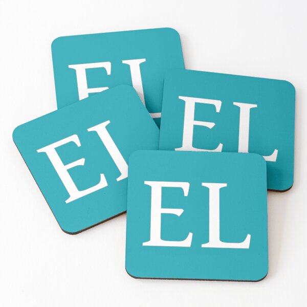 Item preview, EL Initials Monogram Elegant White Letters designed and sold by Jeallan Designs.