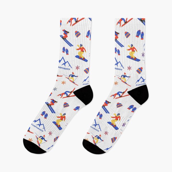Item preview, Pamporovo Bulgaria Ski Snowboard seamless pattern designed and sold by Vintage-TM.