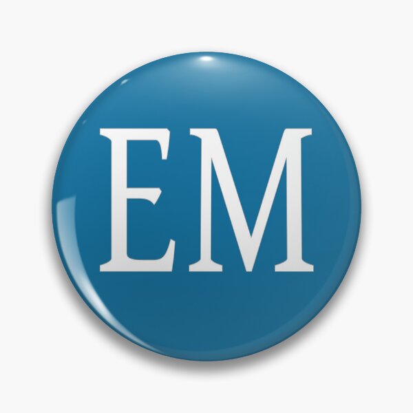 Item preview, EM Initials Monogram Elegant White Letters designed and sold by Jeallan Designs.