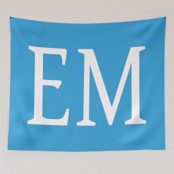 Item preview, EM Initials Monogram Elegant White Letters designed and sold by Jeallan Designs.