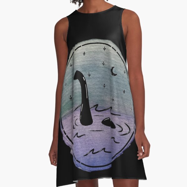 Loch Ness Watercolor A-Line Dress