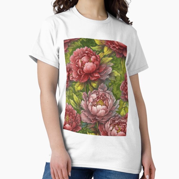 Item preview, Peonies on vintage green designed and sold by MauraMeadow.