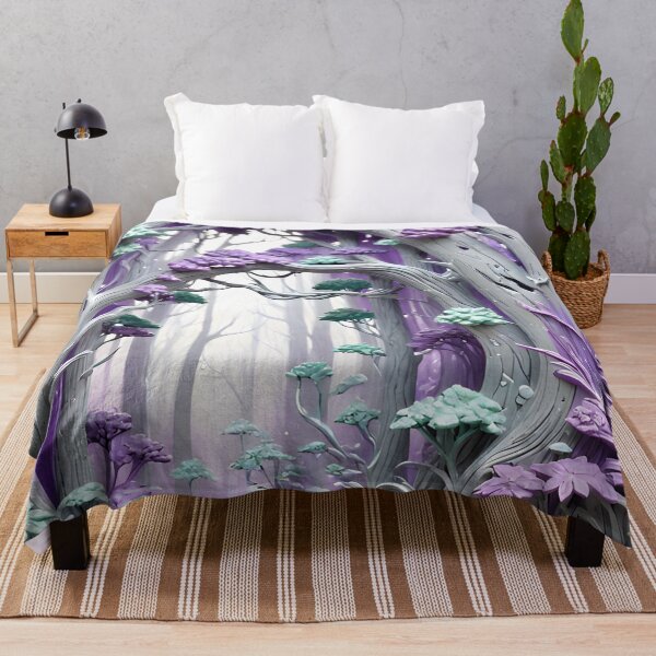 Item preview, Pastel purple and mint 3D forest/1 - expressive botanical pattern. designed and sold by My-fake-places.