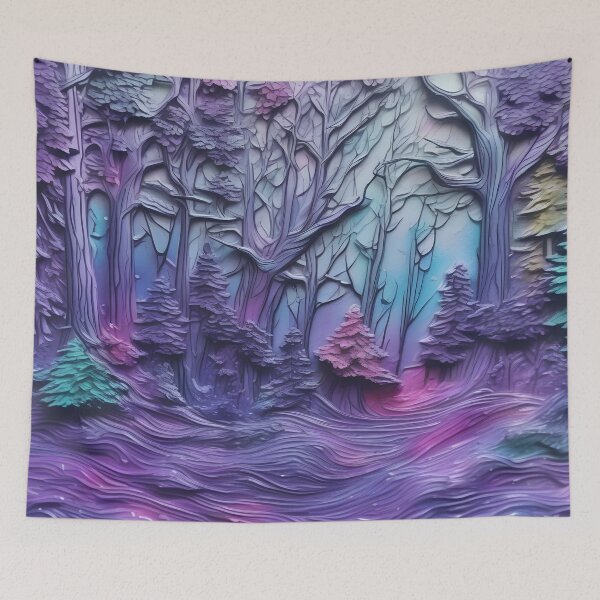 Item preview, Ultraviolet 3D forest/3 - expressive botanical pattern.  designed and sold by My-fake-places.