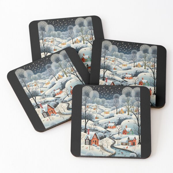 Item preview, The River Flows Through The Village Covered With Snow designed and sold by Timothystore-.