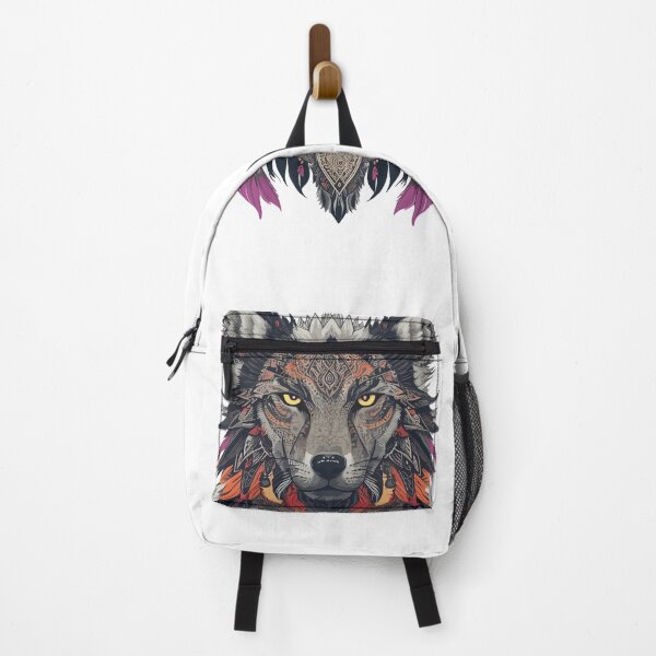 Item preview, wolf feathers spirit animal spirituality wild animal designed and sold by zamperoni.