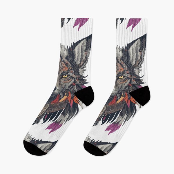 Item preview, wolf feathers spirit animal spirituality wild animal designed and sold by zamperoni.