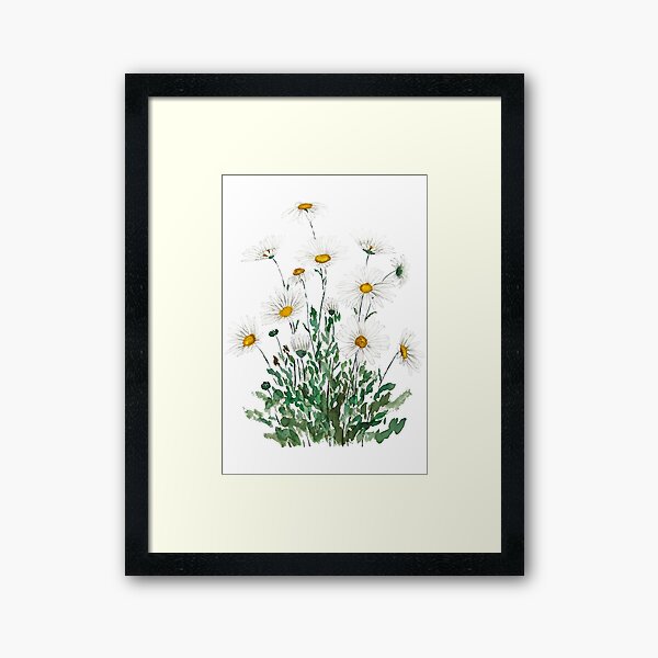 Item preview, hand painted white Margaret daisy watercolor  designed and sold by ColorandColor.