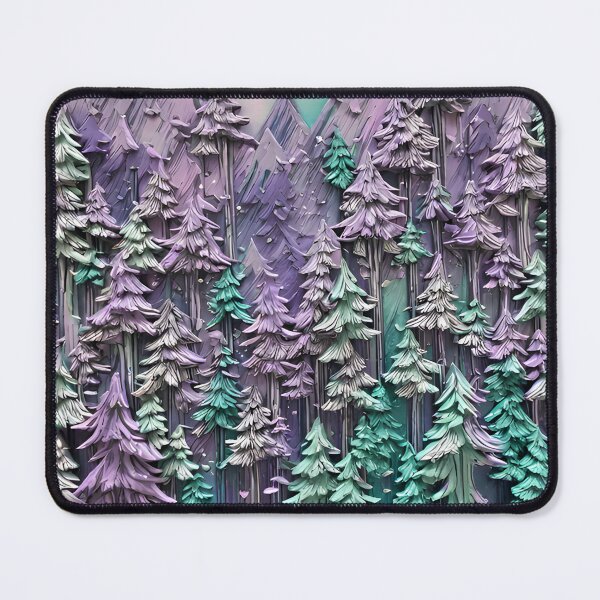 Item preview, Pastel purple and mint 3D forest/3 - expressive botanical pattern. designed and sold by My-fake-places.